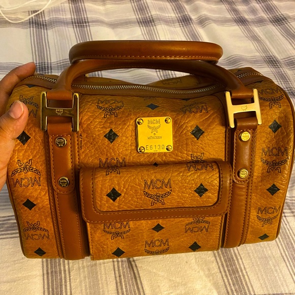 MCM Handbags - Beautiful MCM Boston Cognac Bag 100% Authentic